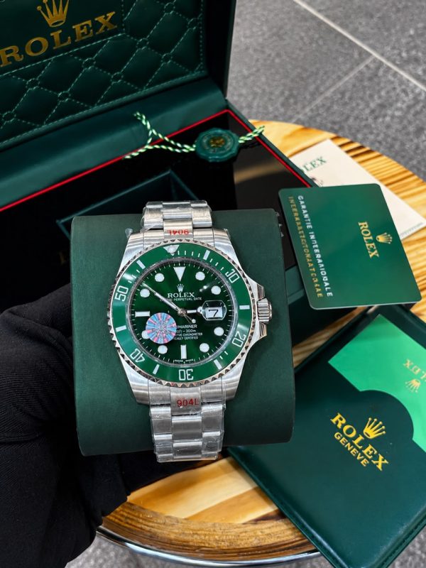Rolex Green Submarine Bracelet Strap Mens Watch