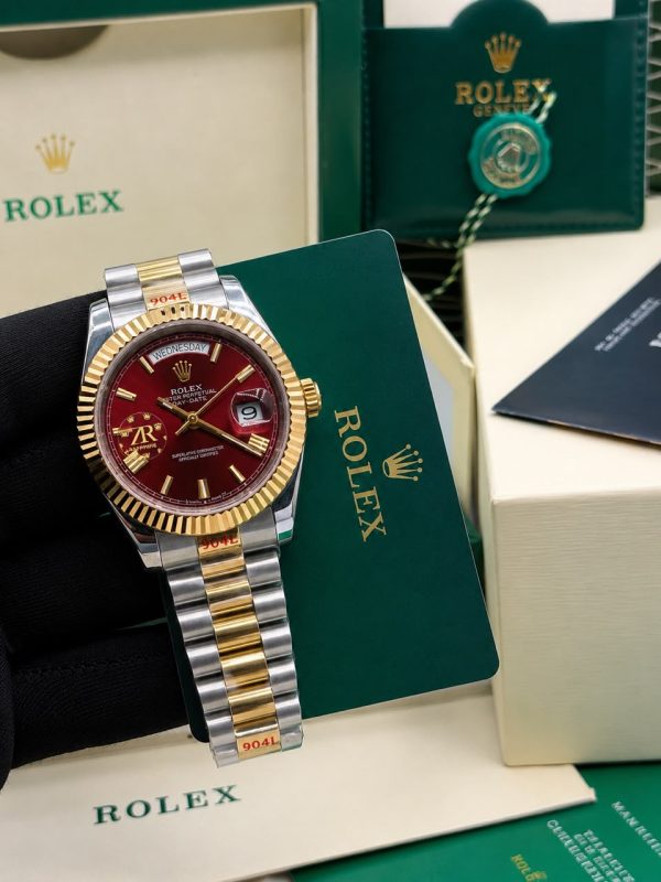 Rolex Day-Date 40 ROLEX 228236 DAY-DATE BLUE/WINE/TWO TONE OMBRE PLATINUM MENS WATCH