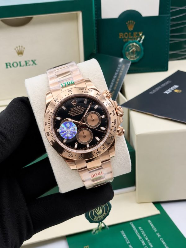 Rolex Rose Gold Bracelet Strap Mens Watch
